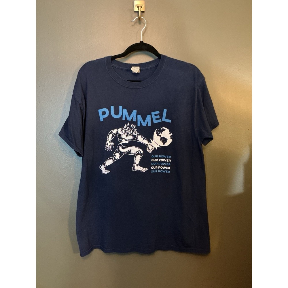 Gildan Pummel Boston Hardcore Navy Blue T Shirt L Large